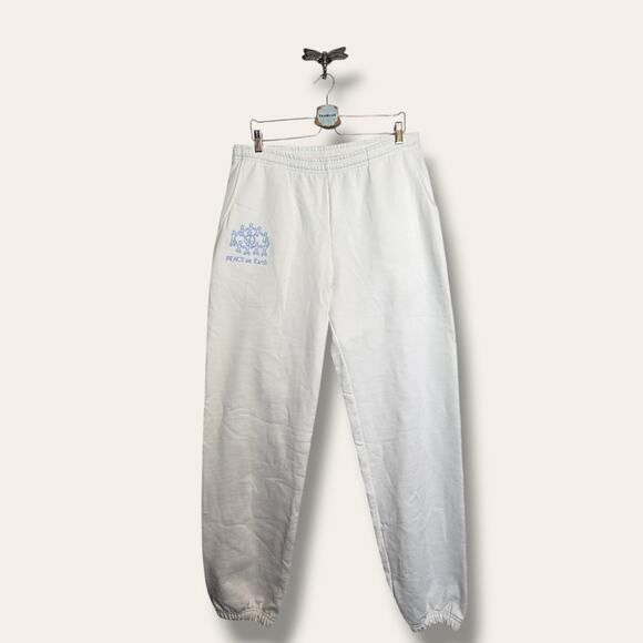 Palo Santo Studios White Cotton Oversized Sweatpant, Size S - M, Unisex - Picture 1 of 16
